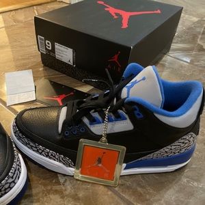 Air Jordan 3 Retro Black/Sport Blue/Wolf Grey